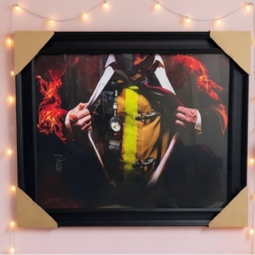 Sexy Firefighter Decorative Framed Picture Art from Kirkland’s.